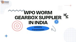 WPO WORM GEARBOX SUPPLIER IN INDIA