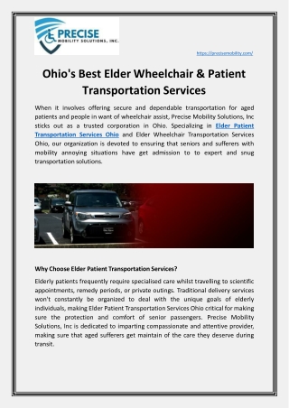 Ohio's Best Elder Wheelchair & Patient Transportation Services
