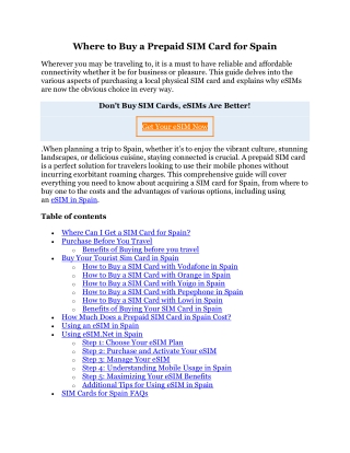 Where to Buy a Prepaid SIM Card for Spain