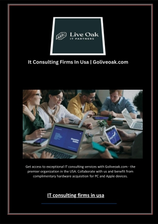 It Consulting Firms In Usa  Goliveoak.com