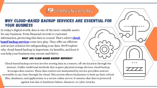 Secure Your Data with Reliable Cloud-Based Backup Services