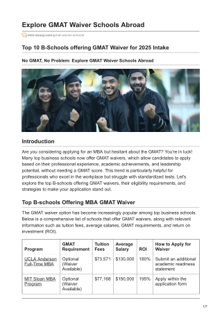 No GMAT, No Problem: Explore GMAT Waiver Schools Abroad