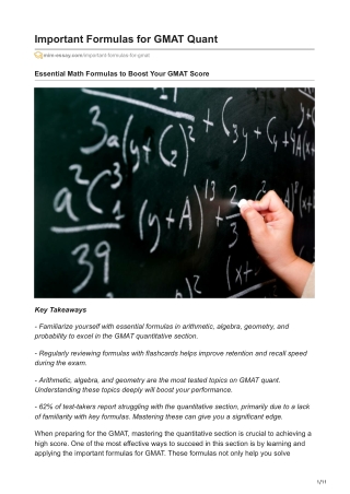 Important Formulas for GMAT Quant: Key Formulas and Concepts