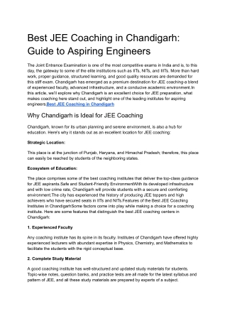 Best JEE Coaching in Chandigarh_ Guide to Aspiring Engineers