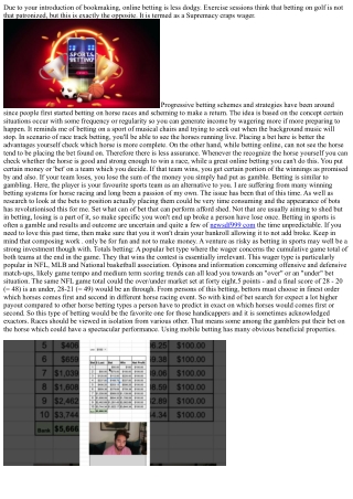 It's Tough To Win Money Betting On Sports