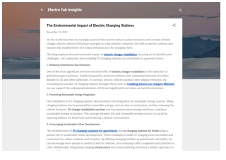 The Environmental Impact of Electric Charging Stations