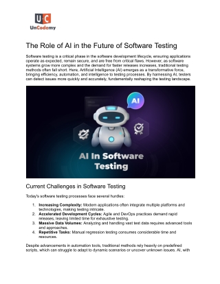 The Role of AI in the Future of Software Testing
