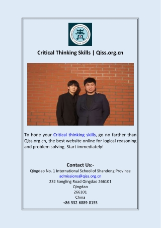 Critical Thinking Skills  Qiss.org.cn