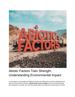 Abiotic Factors Train Strength_ Understanding Environmental Impact
