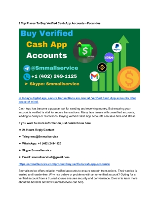 3 Top Places To Buy Verified Cash App Accounts - Facundus