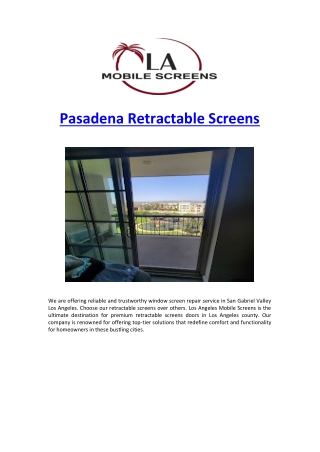 Pasadena Retractable Screens
