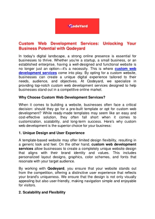 Custom Web Development Services