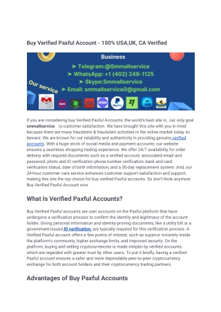 Buy Verified Paxful Account - 100% USA,UK, CA Verified