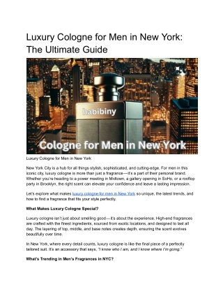 Luxury Cologne for Men in New York_ The Ultimate Guide