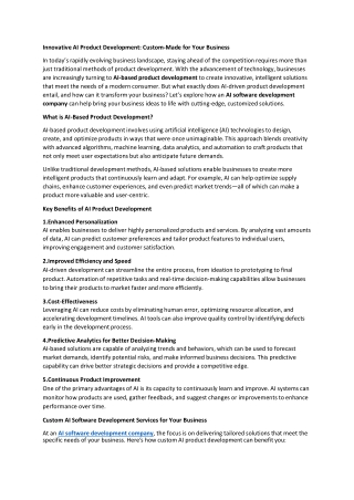 AI-based product development