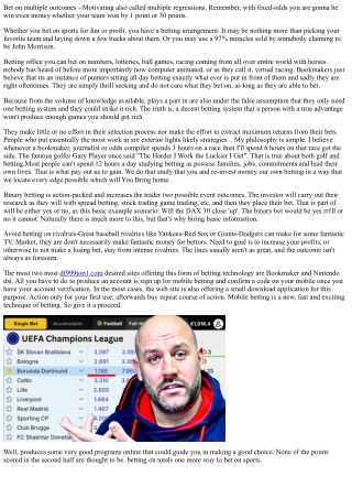 Diy Sports Betting - Nfl Betting System Review