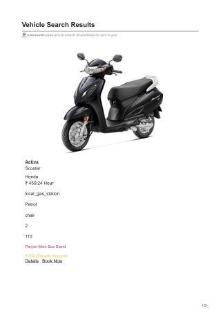 north goa scooty rental