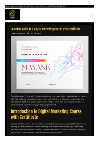 _Discover an exciting Digital Marketing Course with Certificate in 2024!_