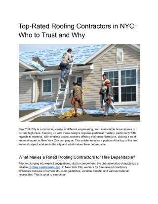 Top-Rated Roofing Contractors in NYC_ Who to Trust and Why