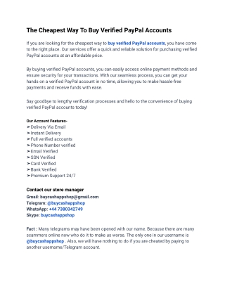 Top Site To Buy Verified PayPal Accounts In Best Time