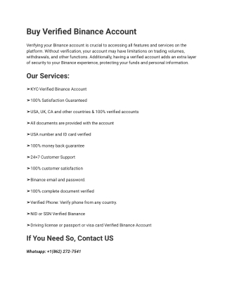 Buy Verified Binance Account