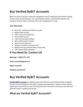 Buy Verified ByBiT Accounts