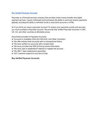 Buy Verified Payoneer Accounts