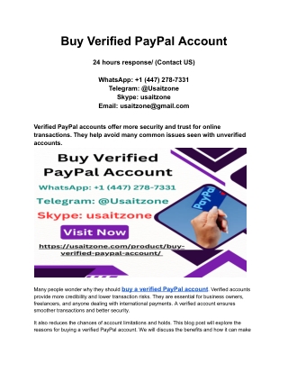 Buy Verified PayPal Account