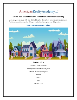 Online Real Estate Education  Flexible & Convenient Learning