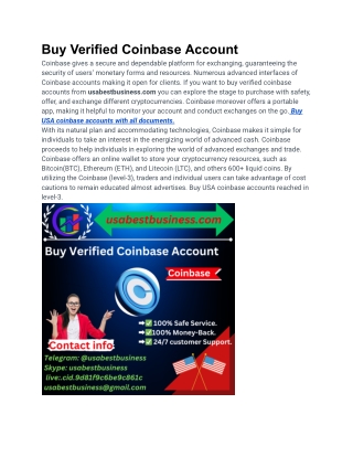 Buy Verified Coinbase Account