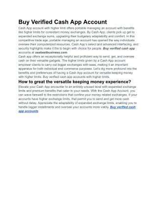 Buy Verified Cash App Account