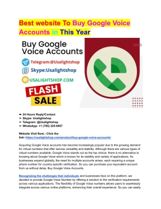 Best website To Buy Google Voice Accounts in This Year