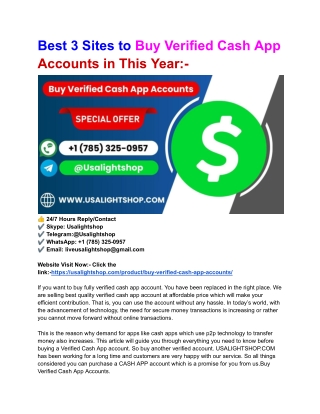 Buy Verified Cash App Accounts usalightshop