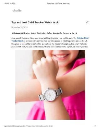 Top and best Child Tracker Watch in uk