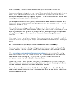 Kitchen Remodeling Hacks that can transform a Food Preparation Area into a Swanky Zone