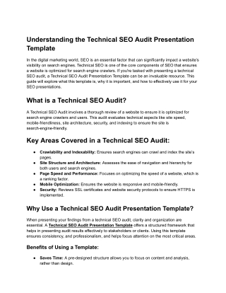 technical seo audit presentation template