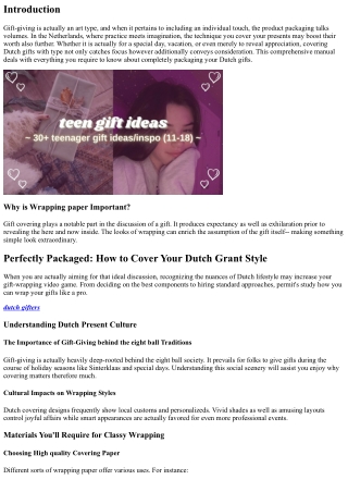 Flawlessly Packaged: Just How to Cover Your Dutch Gifts with Design