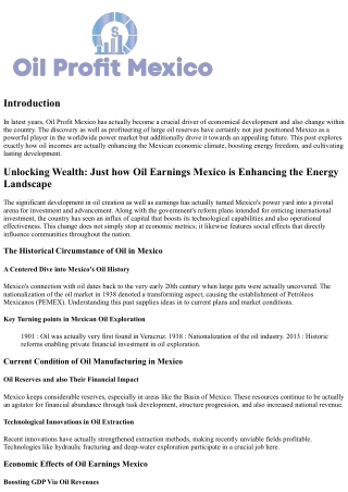 Uncovering Riches: Just How Oil Earnings Mexico is Transforming the Power Yard