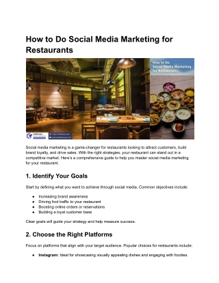 How to Do Social Media Marketing for Restaurants