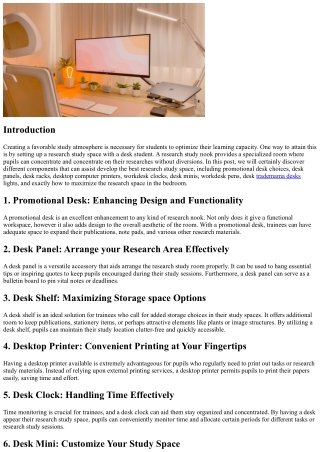 Produce the Perfect Study Nook with a Desk Student: A Place for Learning