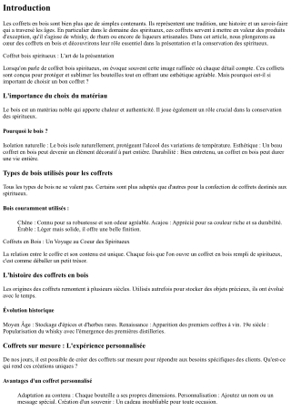 Coffrets en Bois : Un Voyage au Coeur des Spiritueux