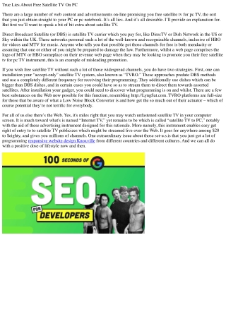 True lies approximately loose satellite tv on notebook computer