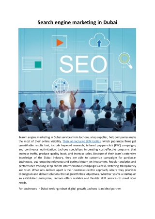 Search engine marketing in Dubai