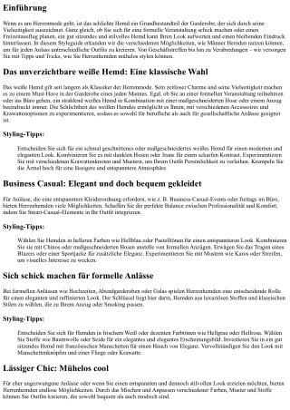 Entdecken Sie die Vielseitigkeit von Herrenhemden: Ein Styleguide für jeden Anla