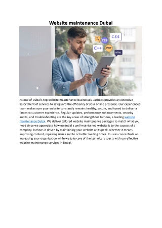 Website maintenance Dubai