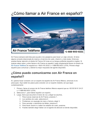 ¿Cómo llamar a Air France en español