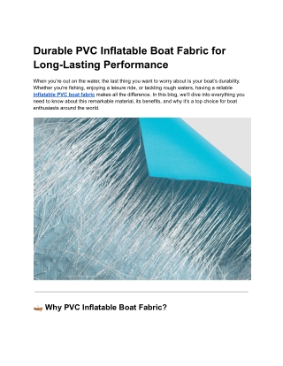 Durable PVC Inflatable Boat Fabric for Long-Lasting Performance