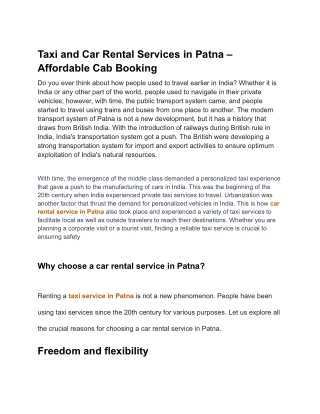 Book Patna Cabs – Trusted Car Rental Service in Patna