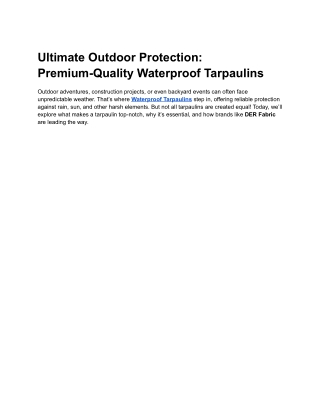 Ultimate Outdoor Protection_ Premium-Quality Waterproof Tarpaulins