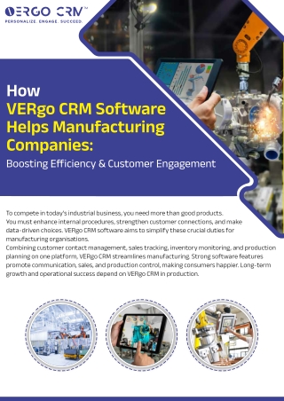 VERgo CRM Software Helps Manufacturing